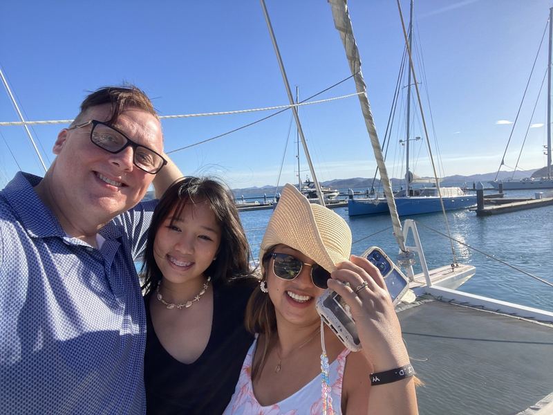 My family and I on a sailboat