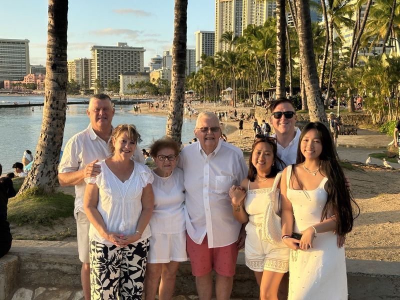 My family and I on the beach in Waikiki